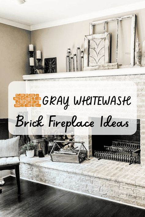 Black Painted Fireplace, Update A Brick Fireplace, Grey Painted Fireplace, Whitewash Brick Fireplace, Wood Stoves Ideas, Wood Stoves Ideas Living Rooms, White Painted Fireplace, Grey Painted Brick, Brick Fireplace Ideas