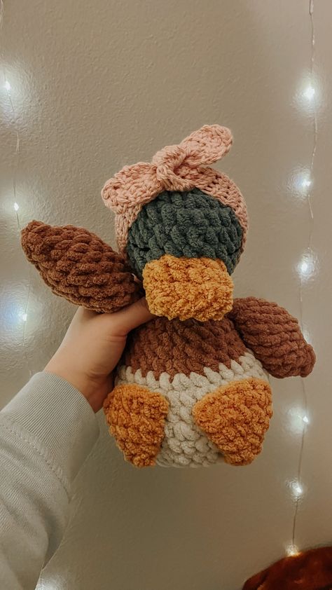 Duck Plushie, Stuffed Animal, Cozy Plushie, Crochet Animal, Della Duck, Custom Duck, Duck Stuffy, Made to Order, Duck for Easter Basket Toys Quotes, Della Duck, Duck Plushie, Plushie Crochet, Easy Crochet Animals, Confection Au Crochet, Duck Duck, Little Duck, Fluffy Blanket