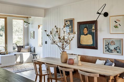 A Japandi-Style Home Transforms Into a Zen Paradise | Architectural Digest Pella Hedeby, Country Photos, Japandi Interior Design, Painted Wood Floors, Japandi Living, Japandi Design, Japandi Interior, Black And White Tiles, Emily Henderson