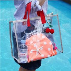 Handbag Affiliate, Diy Beach Bag, Best Beach Bag, Waterproof Beach Bag, Efficient Packing, Swimming Equipment, Transparent Bag, Swimming Bag, Travel Handbags