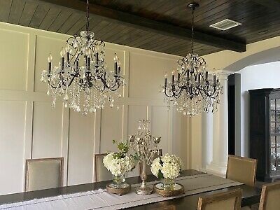 (eBay) Restoration Hardware STYLE French Cut Crystal Rococo Chandelier Rococo Chandelier, Restoration Hardware Diy, Restoration Hardware Lighting, Crystal Chandelier Dining Room, Crystal Chandelier Living Room, Restoration Hardware Style, Restoration Hardware Inspired, Chandelier Chain, Dining Chandelier