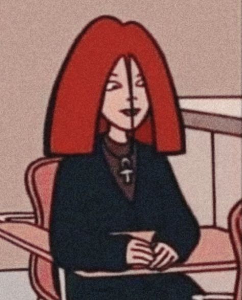 Daria Cartoon, Red Head Pfp, Daria Mtv, Daria Morgendorffer, Red Head, Profile Pics, Mtv, Red Hair, A Woman