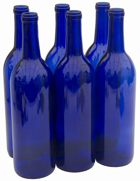 Amazon.com: North Mountain Supply - W5CB6 750ml Glass Bordeaux Wine Bottle Flat-Bottomed Cork Finish - Case of 6 - Cobalt Blue: Industrial & Scientific Sukkah Ideas, Diy Ponds Backyard, Blue Wine Bottles, Wine Making Equipment, Blue Fruit, Bordeaux Wine, Blue Glassware, White Decoration, Blue Fruits