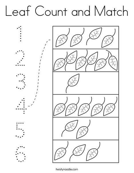 Leaf Math Preschool, Leaf Math Activities Preschool, Leaf Counting Preschool, Leaf Worksheets Preschool, Leaf Preschool Activities, Preschool Number Recognition Worksheets, Dot Marker Activities, Leaf Coloring Page, Twisty Noodle