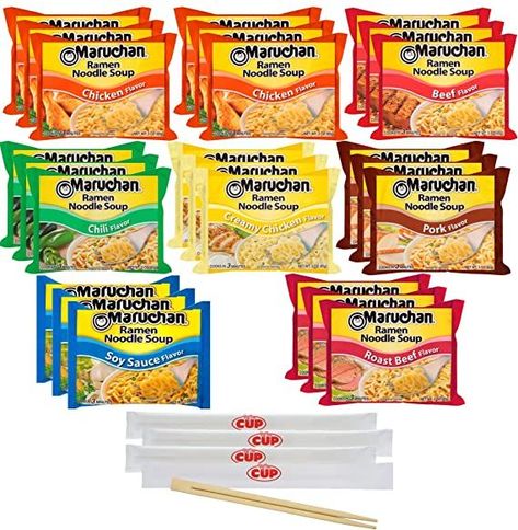 Types Of Ramen, Maruchan Ramen Noodles, Creamy Chicken Chili, Ramen Flavors, Maruchan Ramen, Cup Ramen, Delicious Ramen, Ramen Noodle Salad, Ramen Noodle Soup