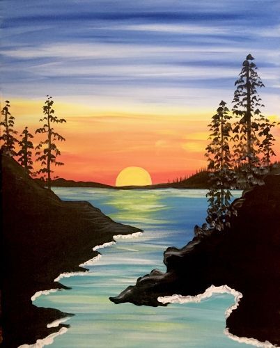 30 Easy Acrylic Painting Ideas for Beginners -- Easy Landscape Paintin – Art Painting Canvas Easy Nature Paintings, Sunset Paintings, Lukisan Lanskap, Funny Painting, Easy Landscape, Easy Landscape Paintings, Beginners Painting, Sunrise Painting, Simple Canvas Paintings