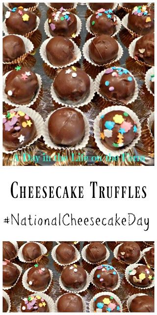 Chocolate Cheesecake Truffles, Truffle Dessert, Cheesecake Truffles Recipe, Cookie Table Wedding, Chocolate Covered Cheesecake, Chocolate Cheesecake Bites, National Cheesecake Day, Oreo Cheesecake Bars, Cottage Bakery