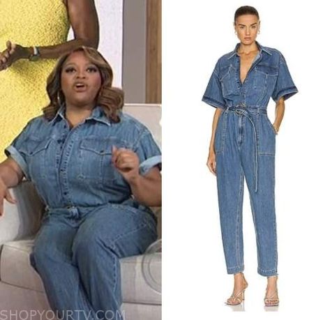 Sherri: November 2022 Sherri Shepherd's Denim Belted Utility Jumpsuit Utility Jumpsuit Outfit, Denim Utility Jumpsuit, Sherri Shepherd, Worn On Tv, Utility Jumpsuit, Where To Buy Clothes, Denim Belt, Fashion Tv, Clothes Style