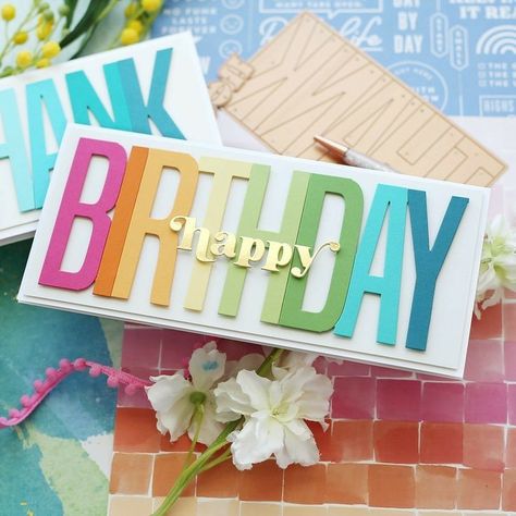 Simple Cricut Birthday Cards, Happy Birthday Cricut Cards, Cricut Projects Birthday Cards, Simple Cricut Cards, Spellbinders Be Bold Color Block Happy Birthday, Card Making Birthday Ideas, Diy Birthday Card Cricut, Card Ideas Cricut, Diy Birthday Cards Cricut