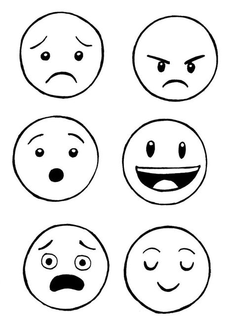 Emotions Faces Drawing, Emotion And Feelings Activities, Different Emotions Drawing, Emotion Preschool Activities, My Emotions Preschool Activities, Faces Expressions Drawing, Face Emotions Drawing, Emotions Crafts For Preschoolers, Emotions Craft