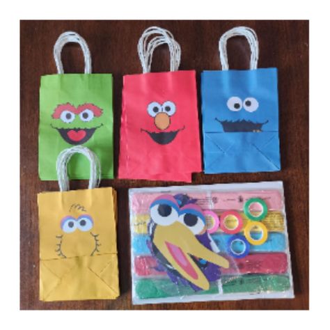 Sesame Street Birthday Party Supplies Treat Bags And Honeycomb Flowers New 16 Paper Treat Bags With Handles - 8.25" X 6" X 3.25" - Assorted Characters 5 Honeycomb Character Flowers: Elmo, Big Bird, Cookie Monster, Oscar The Grouch And Abby You'll Receive 5 Pcs Pompoms In Red, Blue, Yellow, Pink, Green With 5 Pack Character Face Cutouts, 2 Sheets Of Double-Sided Dots For Easy And Secure Attachment Of The Decorations, 5 Rolls Of Ribbon In Red, Blue, Yellow, Pink, Green These Character Pompoms Are Sesame Street Birthday Party Favors, Paper Treat Bags, Sesame Street Birthday Party, Character Face, Sesame Street Party, Oscar The Grouch, Sesame Street Birthday, Secure Attachment, Second Birthday