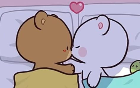 Cute Love Cartoons Gif, Goodnight Boyfriend, Goodnight Gif, Mocha Bear, Images Emoji, Milk & Mocha, Cute Bear Drawings, Just You And Me, Cute Couple Cartoon