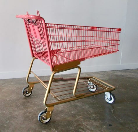 Shopping Cart Reference, Shopping Trolley Aesthetic, Shopping Cart Decor, Shopping Cart Aesthetic, Pink Shopping Cart, Shopping Cart Design, Shoping Cart, Pink Thing, Pink Shopping