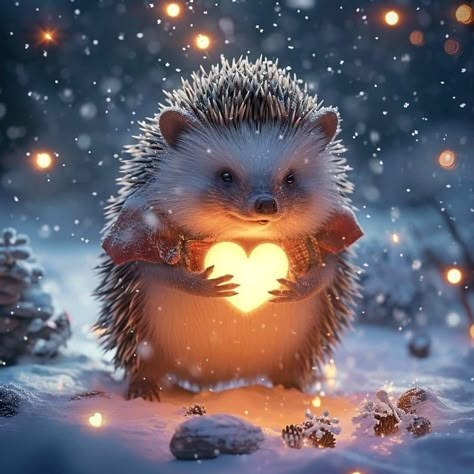 Hedgehog Drawing, Xmas Drawing, A Hedgehog, Wall Canvas Painting, Magical Art, Cute Creatures, Hedgehogs, Holiday Party Decorations, Painting Tools