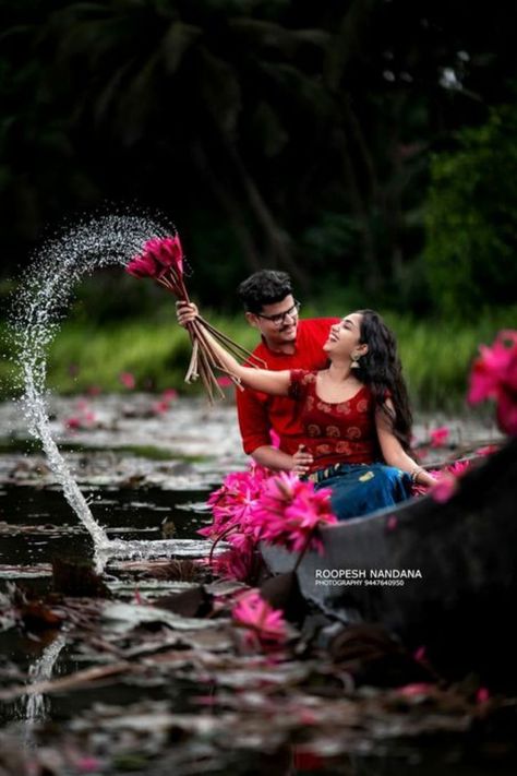 Natural Photoshoot, Flowers Lotus, Pre Wedding Photoshoot Props, Lightroom Presets Wedding, Pre Wedding Photoshoot Outfit, Kerala Wedding, Wedding Photoshoot Props, Indian Wedding Couple Photography, Pre Wedding Shoot Ideas