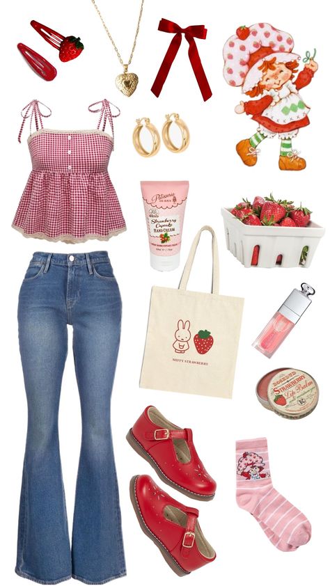 #red #strawberry #strawberryshortcake Strawberry Shortcake Halloween Costume, Strawberry Shortcake Outfits, Strawberry Shortcake Costume, Strawberry Outfit, Clever Halloween Costumes, Disney Bound Outfits, Red Strawberry, Cute Halloween Costumes, Pinterest Outfits