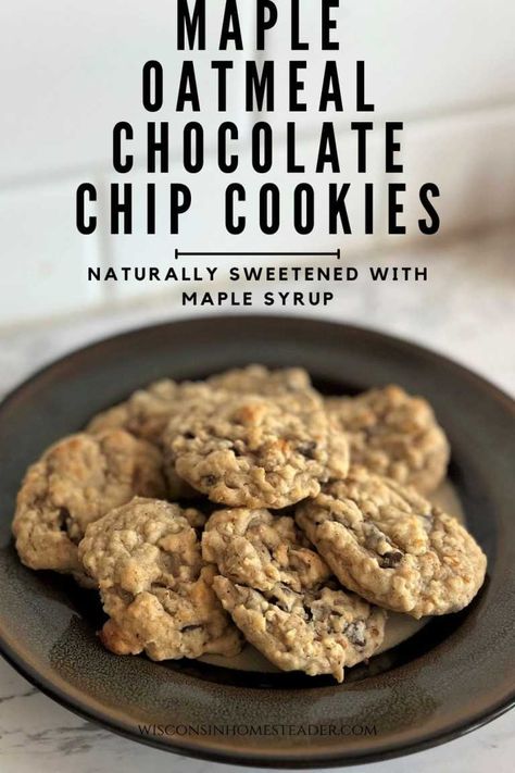 Cinnamon Raisin Muffins, Instant Oatmeal Cookies, Maple Syrup Cookies, Maple Oatmeal, Double Chocolate Chip Muffins, Oatmeal Chocolate Chip Cookie Recipe, Coconut Chocolate Chip Cookies, Maple Syrup Recipes, Healthy Chocolate Chip Cookies