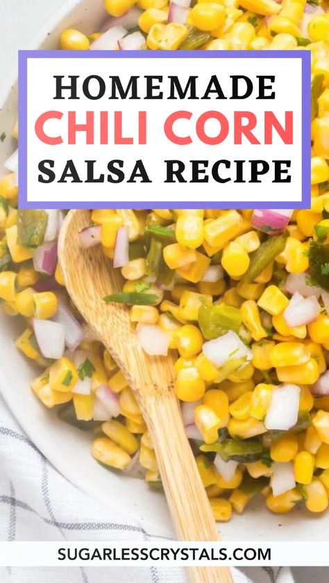 Elevate your summer meals with this homemade roasted chili corn salsa that tastes just like Chipotle’s famous version! This easy copycat recipe features vibrant frozen corn, roasted peppers, and a zesty lime and lemon blend. Perfect for dipping or as a topping for tacos and salads, this salsa brings a burst of flavor to any dish. Follow my step-by-step guide to create a delicious salsa that’s sure to impress at your next barbecue or gathering! Chipotle At Home, Corn Salsa Dip, Roasted Chili Corn Salsa, Chili Corn Salsa, Simple Salsa, Lime And Lemon, Corn Salsa Recipe, Roasted Jalapeno, Salsa Ingredients