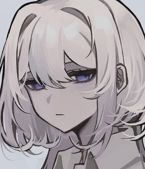 Anime Girlboss Pfp White Hair, Anime Pfp Female Cute, Oc Ideas Female, Anime Female Hair, Blonde Oc Art, Anime Oc Ideas, Short Hair Anime Pfp, White Hair Girl Art, Female Oc Drawing