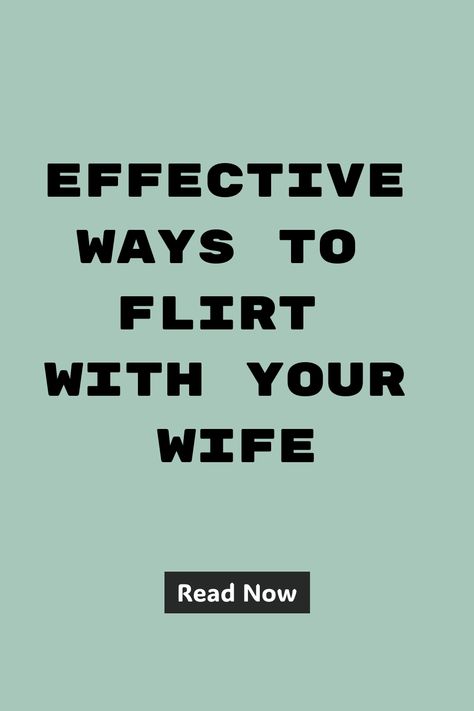 Fostering a sense of playfulness and affection through flirting is crucial for invigorating the connection with your life partner. By engaging in light-hearted banter and romantic gestures, you can cultivate intimacy and keep the spark alive in your relationship. It's an enjoyable way to show love and appreciation towards each other, ultimately strengthening the special bond you share with your wife. Ways To Flirt, Surprise Date, Dental Floss Picks, Couples Weekend, Bonding Activities, Ways To Show Love, Physical Touch, Life Partner, Romantic Gestures