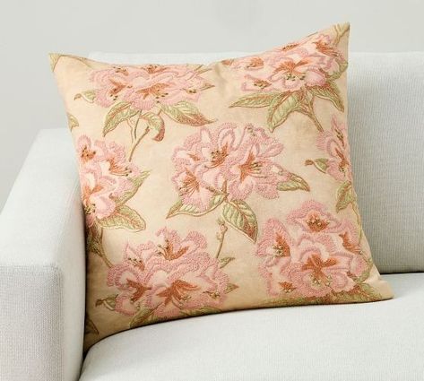 floral | Pottery Barn Pottery Barn Home, Blush Living Room, Organic Cotton Bedding, Linen Bath Towels, Floral Pillow, Cloth Napkin, Embroidered Cushions, Solid Rugs, Thrown Pottery