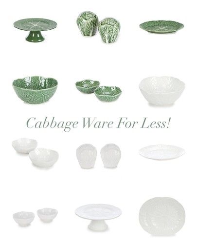 Cabbage Ware Table Setting, Cabbage Leaf Plates, Cabbage Dinnerware, Cabbage Bowls, Cabbage Plates, Cabbage Ware, Footed Cake Plate, Gifts 2023, Bordallo Pinheiro