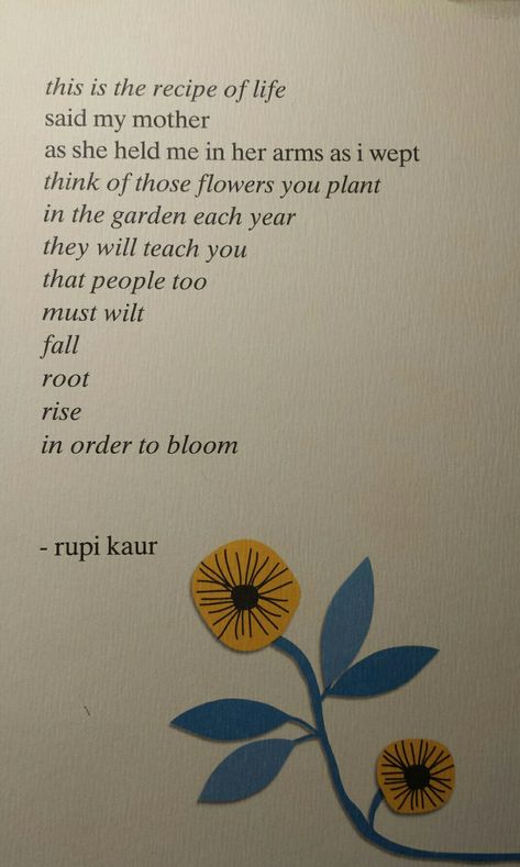 Rupi Kaur, The Sun and Her Flowers Rupi Kaur Sun And Her Flowers Quotes, Rapi Kaur, Sun And Moon Poem, Moodboard For Instagram, Quotes And Flowers, Rupi Kaur Poetry, Milk And Honey Quotes, Honey Quotes, Rupi Kaur Quotes