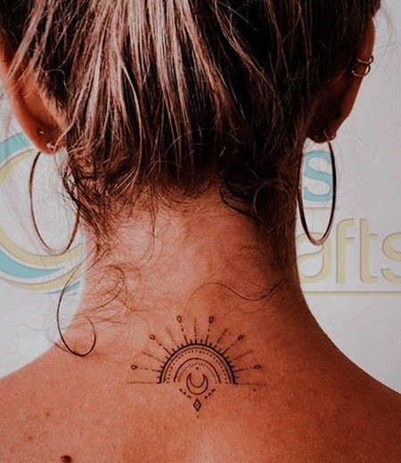 Half Sun Design, Sun Back Tattoo, Half Sun Tattoo, Half Sun, Om Tattoo, Sun Tattoos, Sun Design, Sun Tattoo, Sun Designs