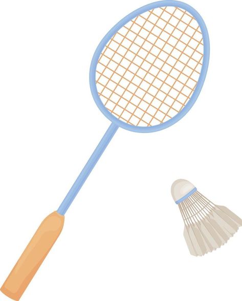 Badminton racket and shuttlecock. Sports equipment for badminton. A racket for sports, physical activity and training. Vector illustration isolated on a white background Sports Equipment Drawing, Badminton Racket Drawing, Badminton Illustration, Racket Badminton, Physical Education Lessons, Vector Nature, Alphabet Worksheets Preschool, Worksheets Preschool, Girl Drawings