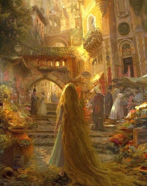 Disney's "Tangled" concept art by Craig Mullins - Album on Imgur Claire Keane, Concept Art Disney, Tangled Concept Art, Concept Art Landscape, Craig Mullins, Glen Keane, Images Disney, Fantasy Magic, Disney Concept Art