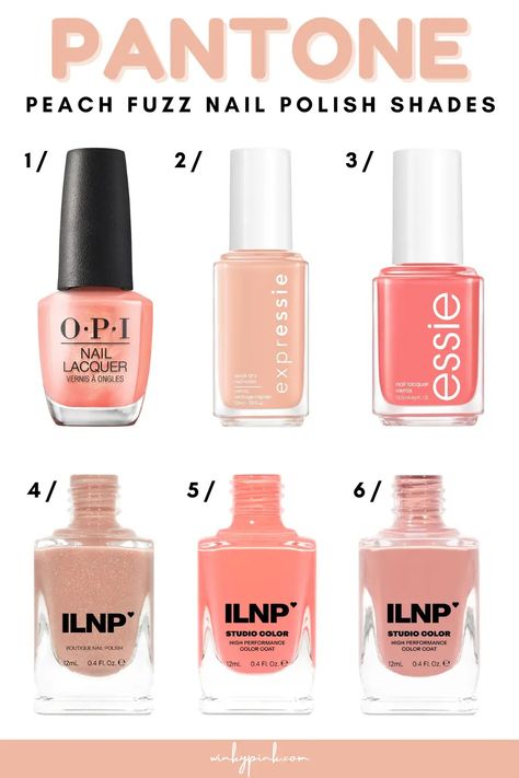 Over 30 Pantone Peach Fuzz Nail Ideas - Winky Pink Peach Fuzz Nails, Peach Nail Polish, Peach Lip Gloss, French Tip Manicure, Peach Drinks, Lip Trends, Peach Lips, Beauty Gift Guide, Peach Nails