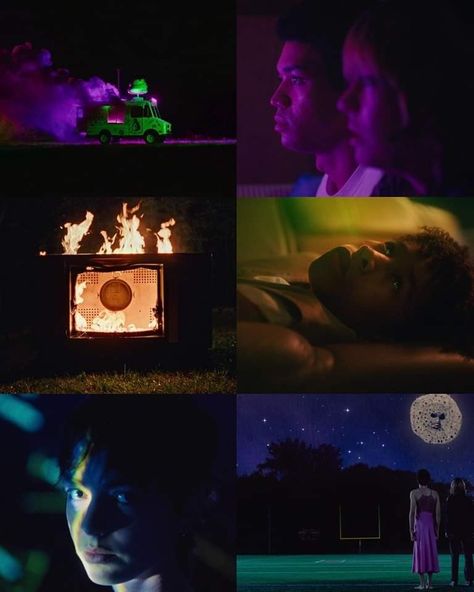 I saw the TV Glow (2024) I Saw The Tv Glow Fanart, I Saw The Tv Glow Aesthetic, I Saw The Tv Glow, Acidwave Aesthetic, Tv Glow, Movie Background, Adventure Time Tattoo, Digital Wave, The Stranger Movie