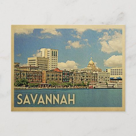 Savannah Georgia Postcard Vintage Travel Georgia Postcard, Funny Vintage Ads, Vintage Postcards Travel, Postcard Vintage, Vintage Advertising Signs, Pin Up Girl Vintage, Travel Ads, Vintage Advertising Posters, Travel Postcard