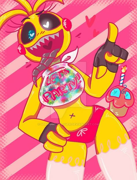 Toy Chica v2 by SpringBelleBunny on DeviantArt Toy Chica Fanart, Chica Fanart, Five Nights At Anime, Toy Bonnie, Five Night At Freddy, Fnaf Wallpapers, Fnaf 2, Fnaf Comics, Fnaf Memes