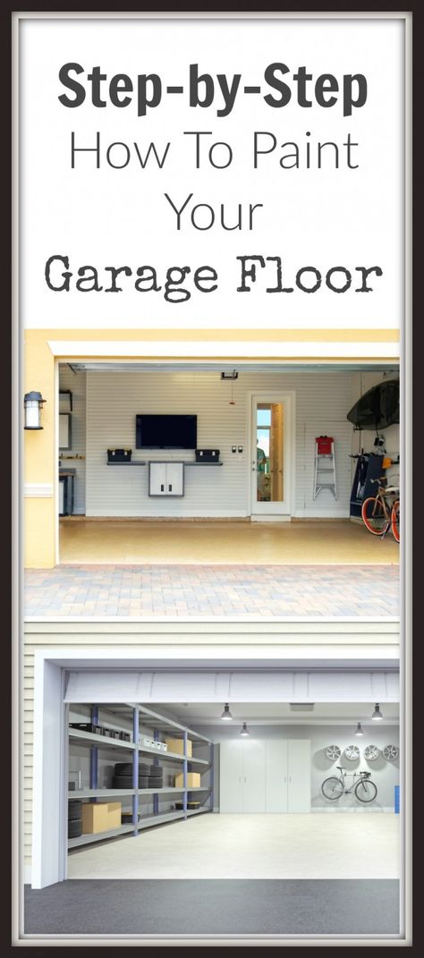 Step-by-step how to paint your garage floor Black Garage Floor, Garage Projects, Painted Furniture Ideas, Black Garage, Garage Floor Paint, Floor Paint, Garage Remodel, Old Garage, Garage Shed