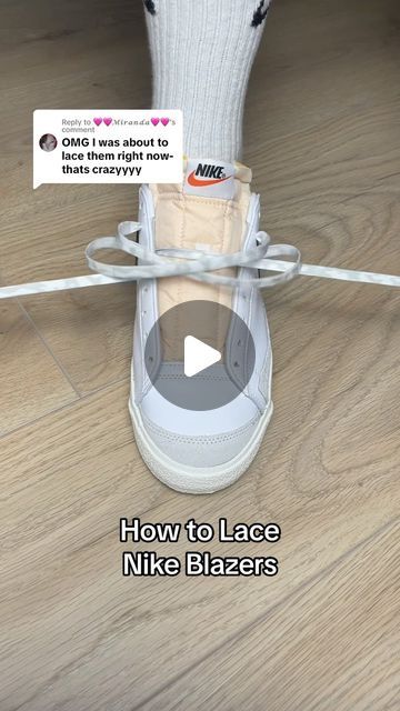 Ways To Lace Nike Blazers, How To Lace Blazer Shoes, How To Tie Blazers Shoes, How To Tie Sneakers, Sneaker Tie Styles, How To Lace Nikes, How To Lace Nike Blazers, Sneaker Laces Ideas, How To Tie Shoes Laces Style