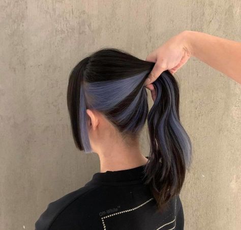 hidden hair colors to try for a chic low-maintenance look Hair Dyed Underneath, Two Color Hair, Hidden Hair Color, Hair Color Underneath, Peekaboo Hair, Hair Color Streaks, Hair Streaks, Hair Color Purple, Short Hair Color