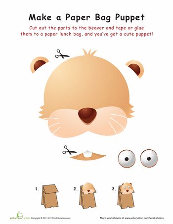 Worksheets: Beaver Paper Bag Puppet Weaving Paper, Bag Puppet, How To Make A Paper Bag, Wood Badge, Puppets For Kids, Paper Bag Puppets, Reading Projects, Puppets Diy, Paper Lunch Bags