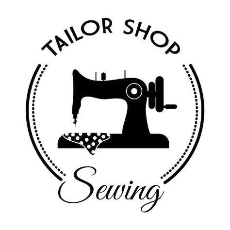 Sewing Business Logo, Tailor Logo Design, Sewing Machine Drawing, Sewing Logo Design, Tailor Logo, Machine Logo, Sewing Logo, Text Logo Design, Image Svg