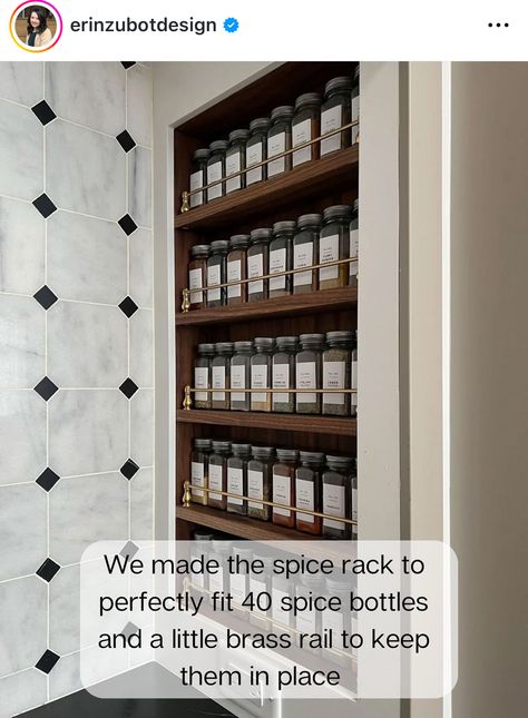 Built In Spice Rack, Spice Bottles, Kitchen Reno, Spice Rack, Built In, Building