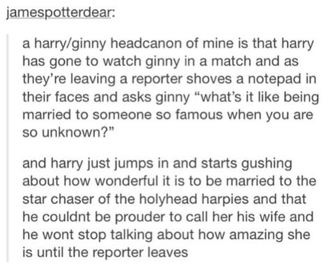 Harry/Ginny Hinny Ginarry headcanon headcannon Hinny Headcannons, Dating Harry Potter, Harry Ginny, Young Harry Potter, Harry And Ginny, Harry Potter Puns, Harry Potter Ships, Harry Potter Headcannons, Harry Potter 2