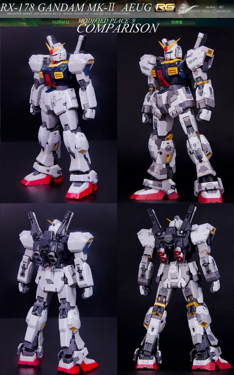 Custom Build: RG 1/144 RX-178 Gundam Mk-II AEUG "Detailed" - Gundam Kits Collection News and Reviews Gundam Mk2, Gundam Mk Ii, Gunpla Custom Build, Gundam Astray, Gundam Wallpapers, Gunpla Custom, Custom Gundam, Gundam Art, Robot Toy