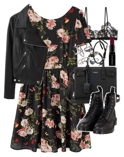 "Requested outfit" by ferned ❤ liked on Polyvore featuring Hanky Panky, Acne Studios, Yves Saint Laurent, Dr. Martens, Mudd, Smashbox and David Yurman Mode Rockabilly, Goth Outfits, Outfit Summer, Looks Style, Mode Inspiration, Looks Vintage, David Yurman, Outfits Casuales, Gotham