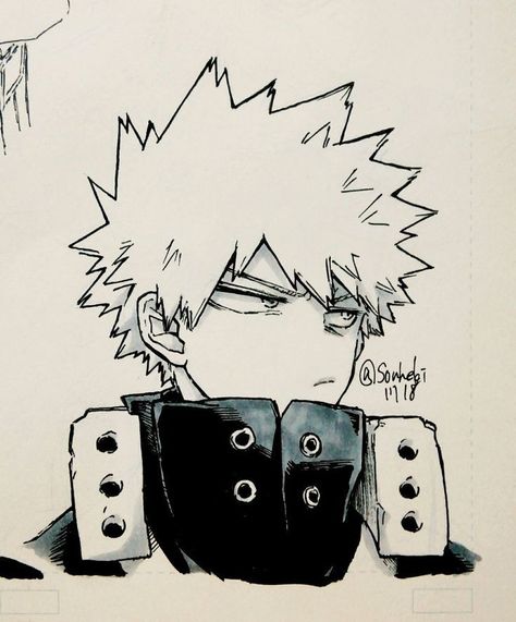 Bakugo Katsuki Fanart Cute, Bakugou Manga, Bakugo Katsuki, Hand Art, Anime Character Drawing, Art Tutorials Drawing, Sketchbook Art Inspiration, Anime Sketch, Baku