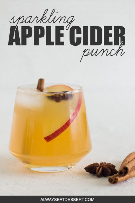 Sparkling Apple Cider Punch, Ginger Ale Punch, Apple Cider Punch Recipes, Cider Punch, Sparkling Apple Cider, Drink Night, Cocktail Recipes Tequila, Apple Cider Punch, Spiked Apple Cider