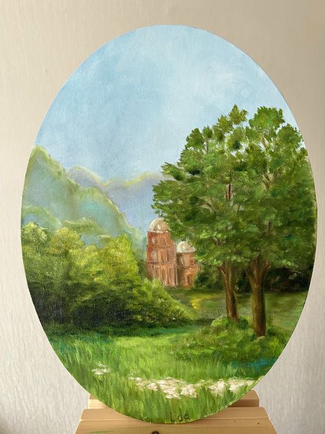 Summer landscape on an oval canvas, an old manor house with preserved buildings is depicted. The picture needs a frame, the ends are not painted. to buy this painting, just write to me on instagram or by email Oval Canvas Painting Ideas, Oval Canvas Painting, Old Manor House, Oval Canvas, Old Manor, Canvas Painting Ideas, Paint Night, Summer Landscape, Forest Landscape