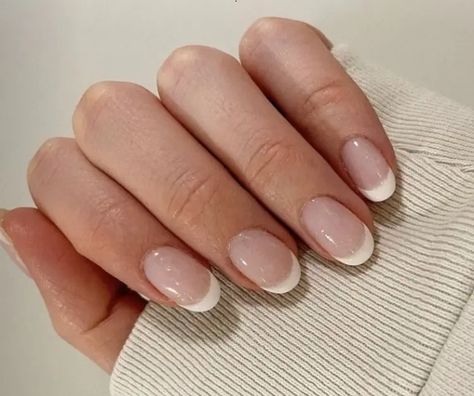 French Manicure Long Nails, Oval Nails French, French Manicure Nail Designs, Oval Acrylic Nails, Oval Shaped Nails, Nagellack Trends, Powder Manicure, French Tip Nail Designs, French Manicure Nails