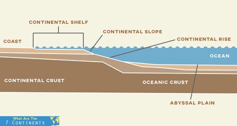 The true edge of a continent is not its coastline, but its continental shelf. Continental shelves continue underwater, and eventually, drop off into the deeper parts of the oceans. #continents The 7 Continents, Continents Of The World, Continental Shelf, 7 Continents, Plant Shelf, Past Papers, The Continental, Plant Shelves, Drop Off