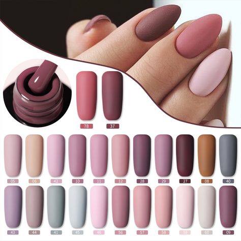 Matte Gel Polish, Gel Polish Brands, Nail Paint Shades, August Nails, Matte Gel, Matte Nail Polish, Matte Top Coat, Semi Permanente, Nail Art Gel