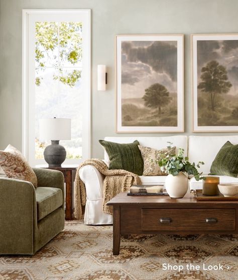 Shop the Look Pottery Barn Aesthetic, Pottery Barn End Tables, Alabaster Living Room Walls, Pottery Barn Living Room Ideas, Pottery Barn Living, Barn Living Room, Pottery Barn Decor, Pottery Barn Living Room, Pottery Barn Style